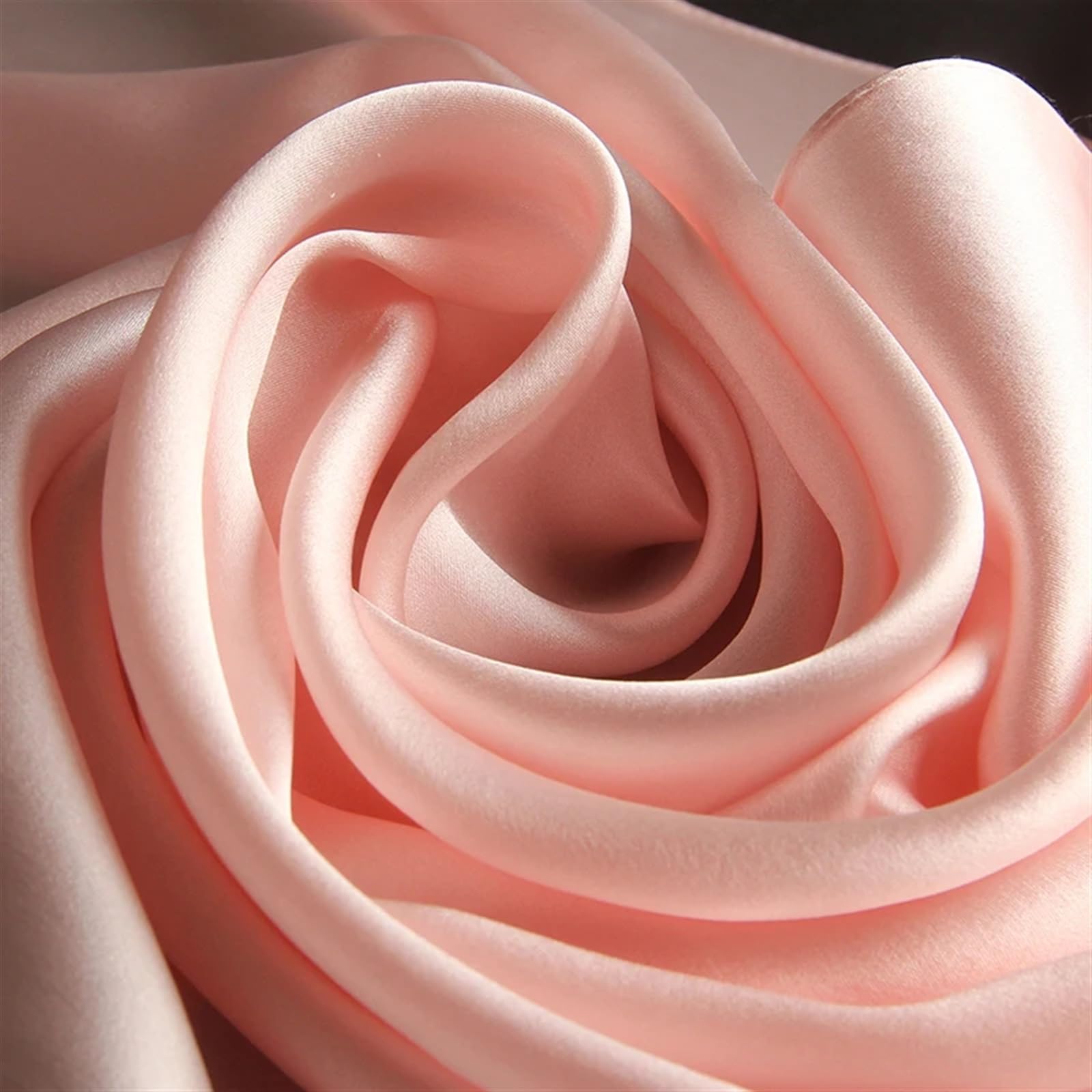 Bufanda de Seda for Mujer, chales de Seda Natural, Bufandas for Damas, pañuelo de Cuello sólido, Bufanda de Seda Pañuelo Mujer Seda(Rose Gold)
