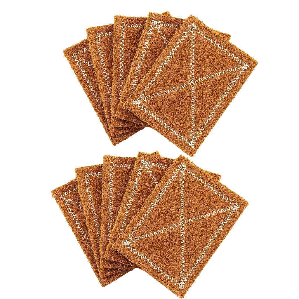 Coconut Coir Scrub Pads, Set of 5, 10 cm x 8 cm, Natural, Plastic-Free, Multi-Purpose, Scratch-Free, Long-Lasting, Stitched, for Dishwashing and Cleaning.-picture-15