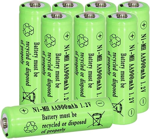 Yibatopow Paquete de 8 pilas de luces solares AA900mah 1.2V Ni-MH recargable doble A para luces solares al aire libre, luces de cadena, luces de