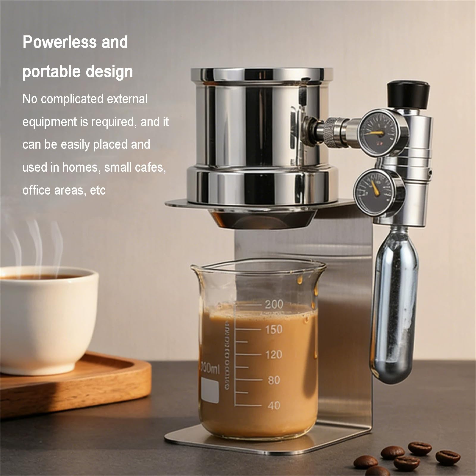Macchina per caffè espresso pneumatica, manuale, per caffè ricco e cremoso, di alta qualità, ideale per la produzione di birra domestica, facile da usare e pulire