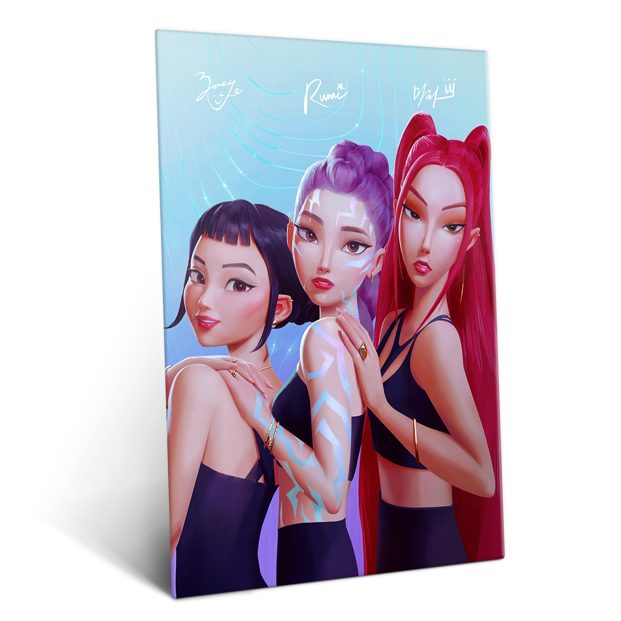 Displate Metallposter KPop Demon Hunters Wandbild - Icons of the Screen - HUNTR/X Girls Signatures - Kpop Geschenk - Premium Wanddekoration Wand Deko Wohnzimmer Film Poster - 32 x 45 cm