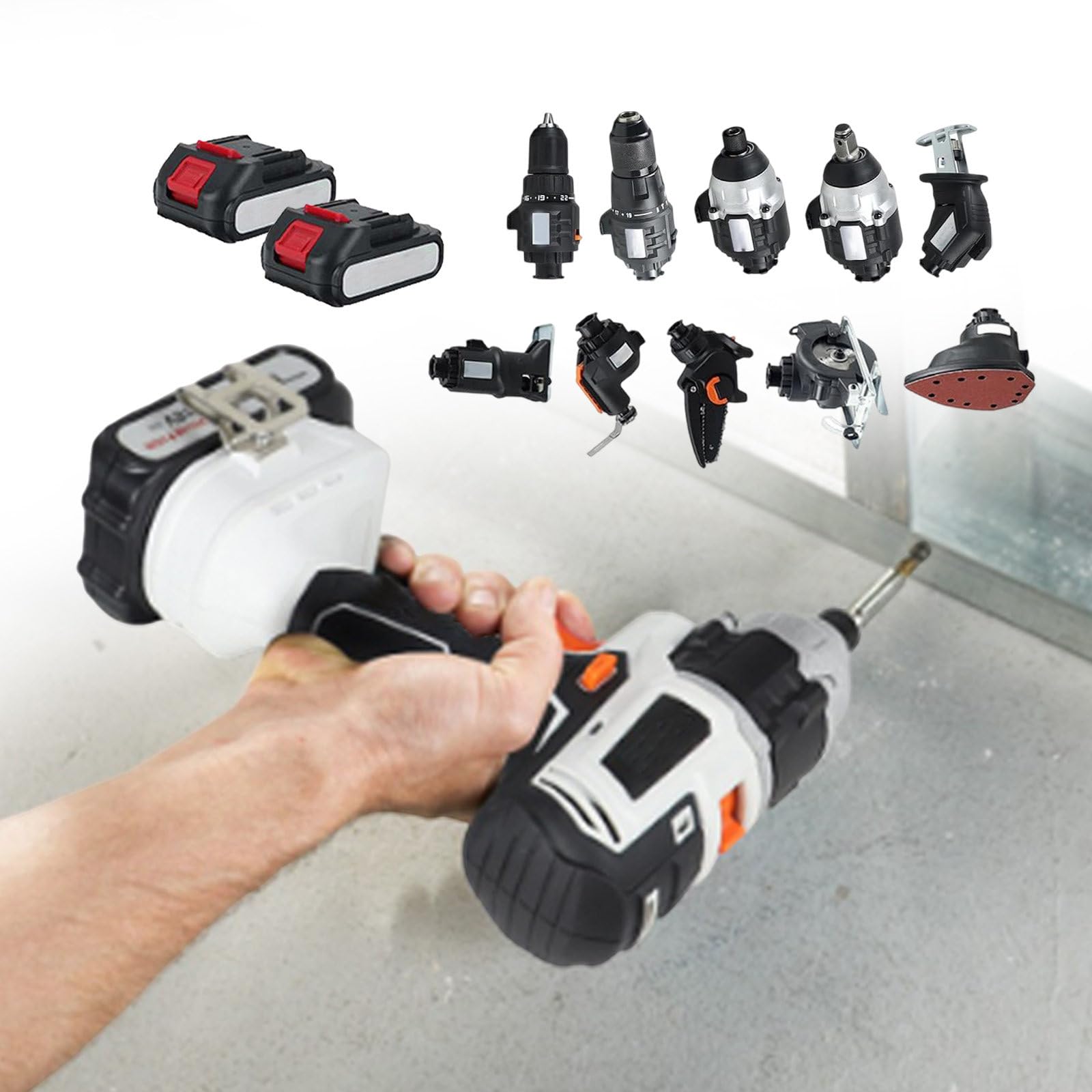Kit Combinado De Taladro Percutor Con Taladro De Impacto Inalámbrico, Con Baterías De 4,0 Ah, Cargador Y Caja De Herramientas, Juegos De Taladros Eléctricos Para Carpintería 10 En 1
