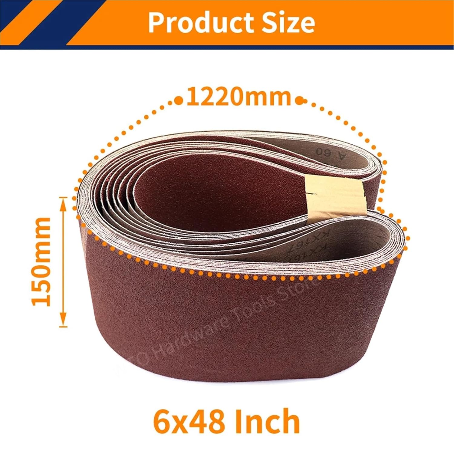 5PCS 1220 * 150mm Sander Belts, 40-1000 Grits Aluminum Oxide Belt Metal Polishing Sandpaper for Wood Grinding(40)