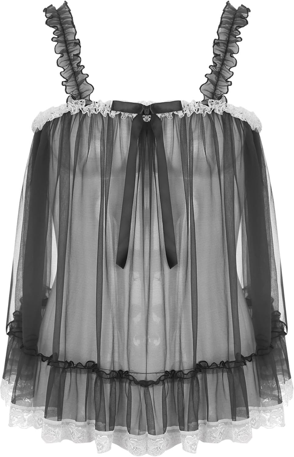 Agoky Sissy lingerieset voor heren, doorzichtig mesh, nachthemd Agoky Sissy lingerieset voor heren, doorzichtig mesh, nachthemd