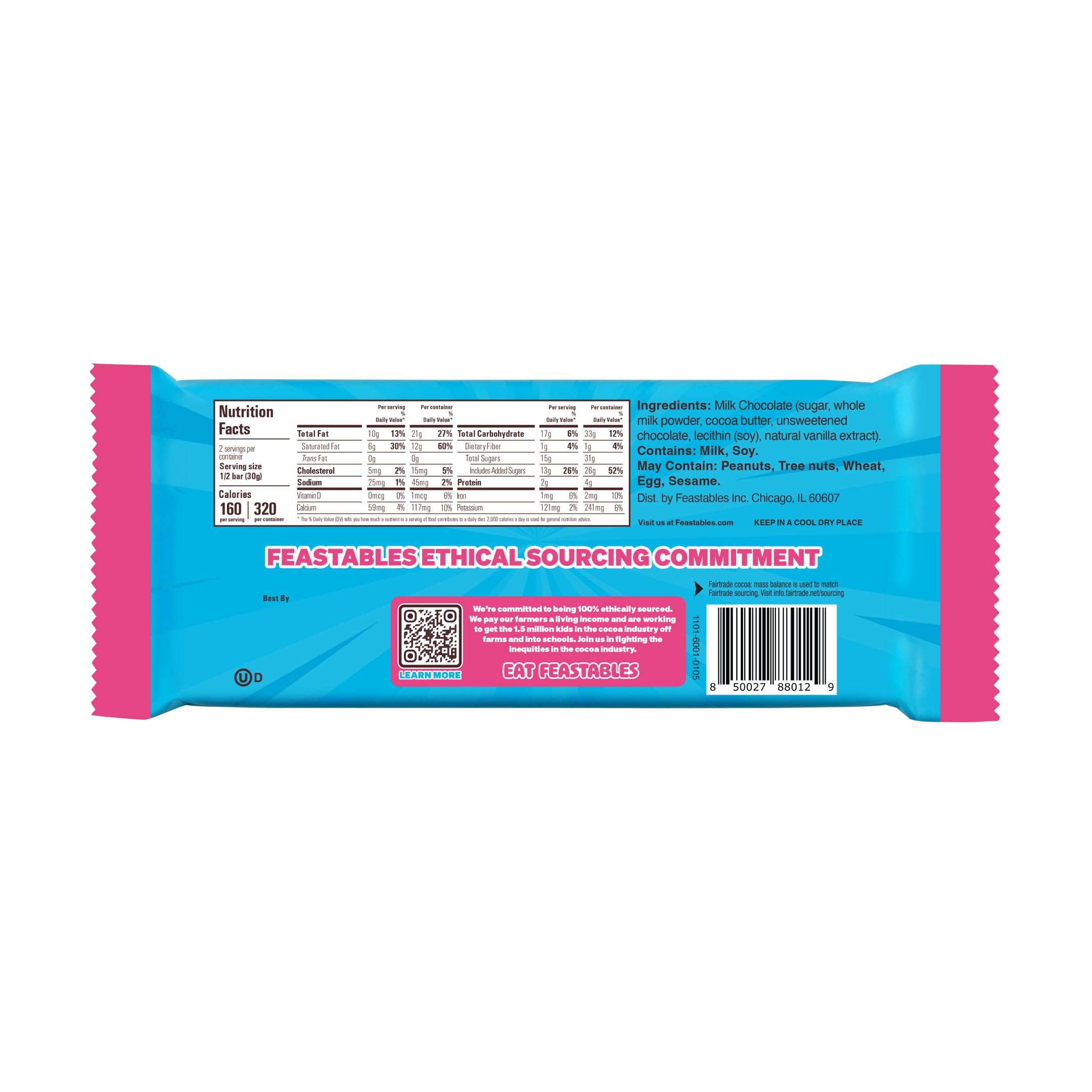 Feastables MrBeast Chocolate Bars/Barras de chocolate (10 x 60 g) - El regalo de chocolate para la verdadera bestia (Milk Chocolate)