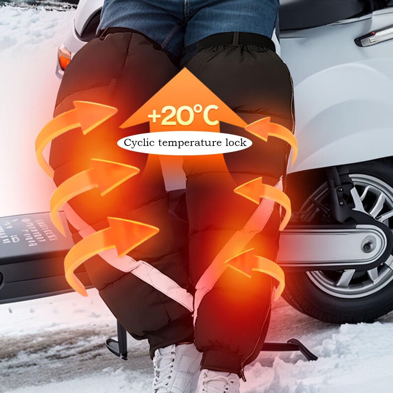 KYOFIS Scaldamuscoli Termici da Esterno, Ginocchiere Termiche Invernali, Ghette Antivento, Scaldamuscoli for Moto, Maniche for Gambe trapuntate