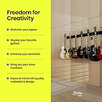 Vista 5 de String Swing Soporte de Pared para Guitarra, Soporte para Guitarra de Múltiples Guitarras, Soporte de Guitarra Colgante para Guitarras Acústicas