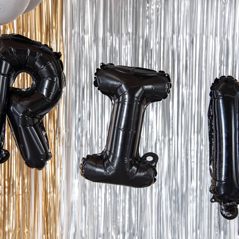Restaurantware-Balloonify 16 Inch Letter Balloon, 1 Alphabet Party Balloon - Letter I, Self-Sealing, Black Foil Mylar Finish, Hanging Loop, Decoration For Birthday, Wedding, Or Graduation image 3