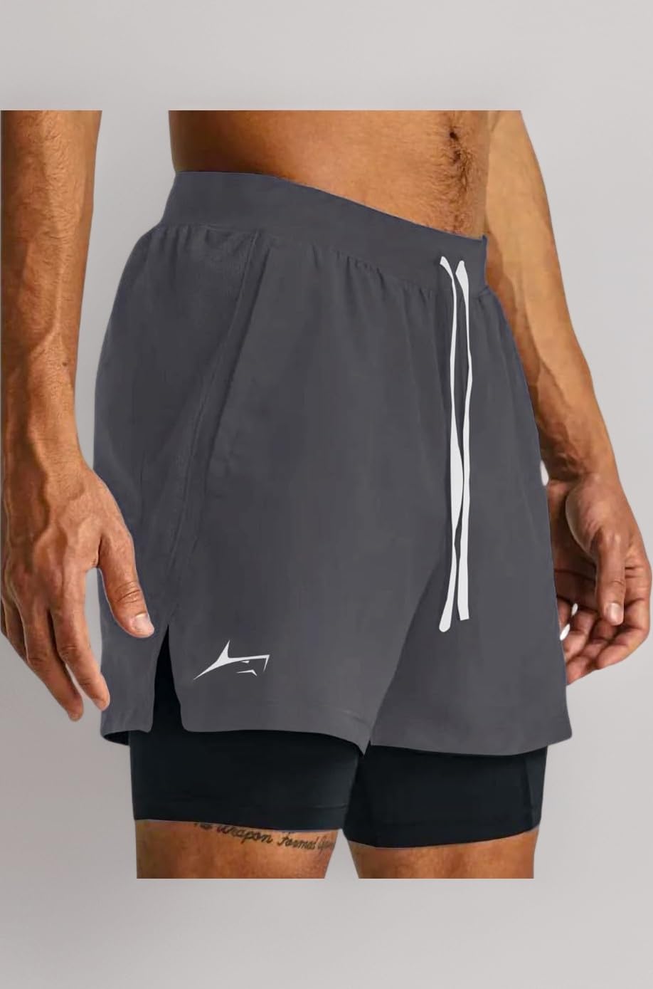 2 in 1 Active Dual Shorts with Inner Tights Layer | Men's Double Layer Short for Running, Gym & Sports