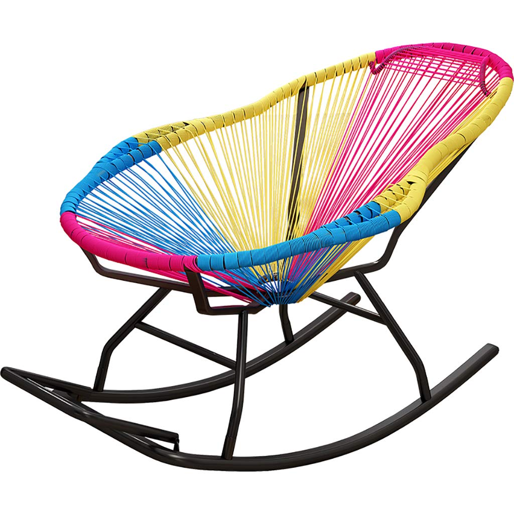 Chaise à bascule rotin robuste 150 kg avec repose-pieds pour éliminer la fatigue au jardin