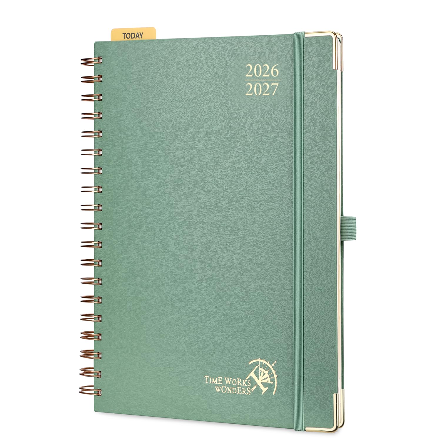 POPRUN 2026-2027 Academic Diary A4 Week to View Big Spiral 17 Months (Aug'26 - Dec'27) Vertical Academic 26/27 Weekly Hardback Planner(Midnight Green) — image 1