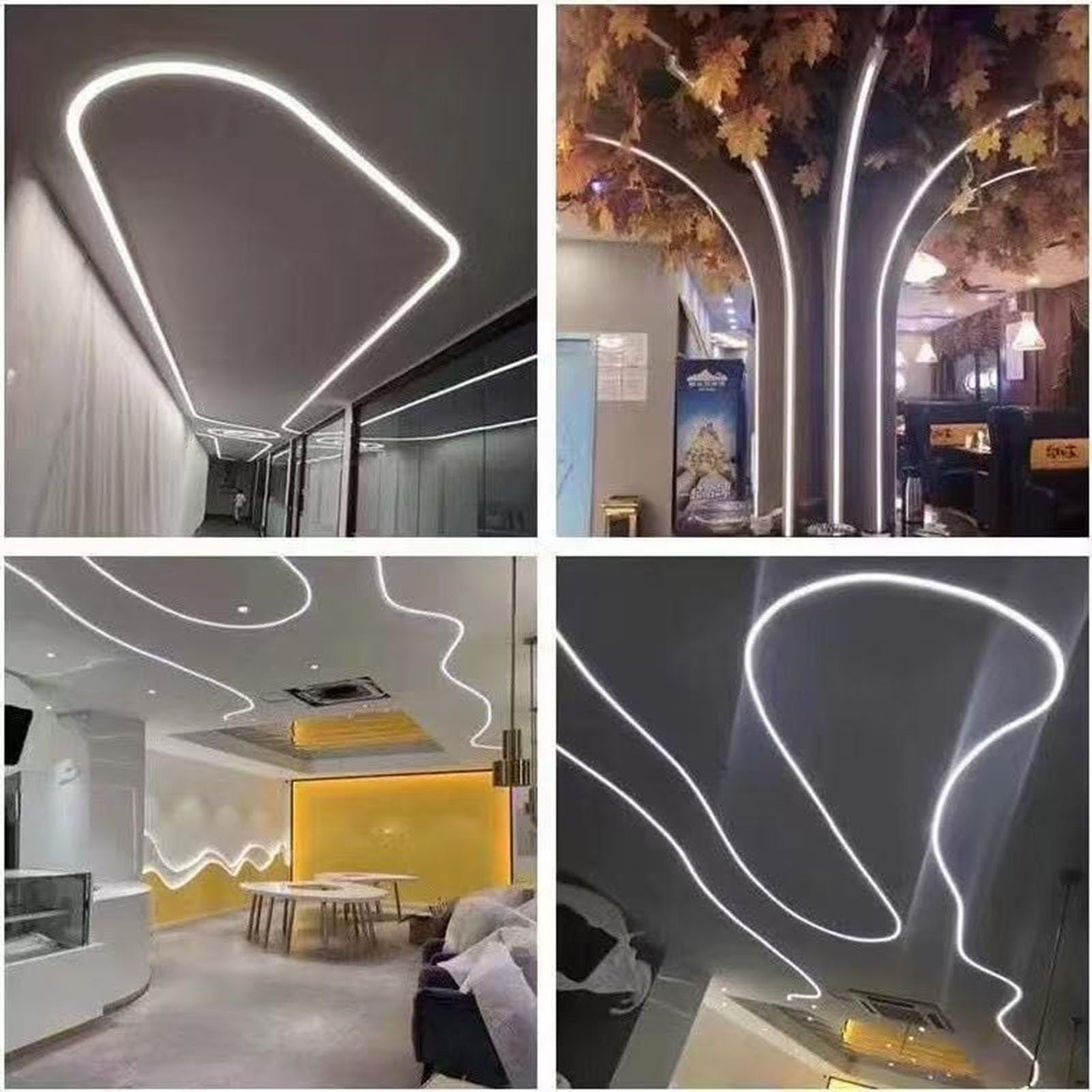 Striscia Luminosa A LED con Tubo A Canale in Silicone, Flessibile Flessibile Trasparente, Le Strisce Luminose Fai-da-Te Devono Passare Attraverso L'illuminazione della Corda, Esterna(5m)