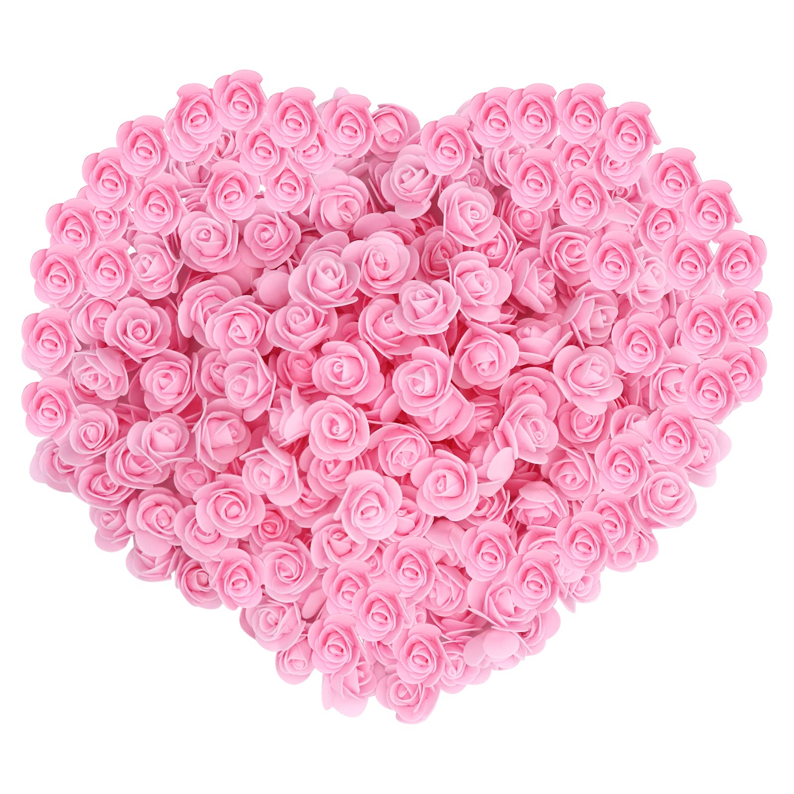 Gearific 200Pcs Mini Artificial Flower Rose Heads, Foam Artificial Rose for DIY Crafts Wedding Party Valentine's Day Festival Home Decoration (Pink) โ image 1