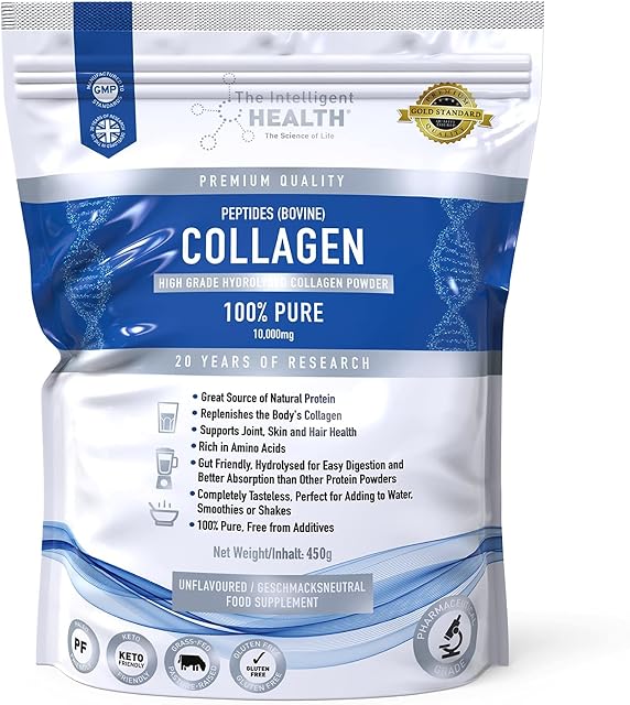Hydrolysed Collagen Powder (Bovine) - High Protein Grass Fed Unflavoured Peptides Supplement | Gluten Free, Paleo & Keto Friendly (450G)
