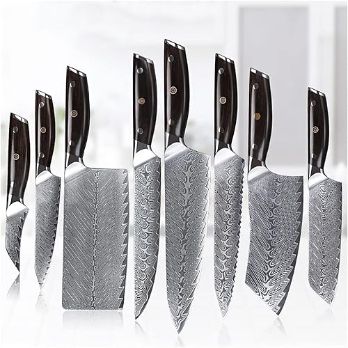 Juegos de cuchillos, 8 unids cuchillos de cocina conjunto de 67 capas Damasco Chef cuchillo japonés sankotu deshuesado utilidad profesional cocina