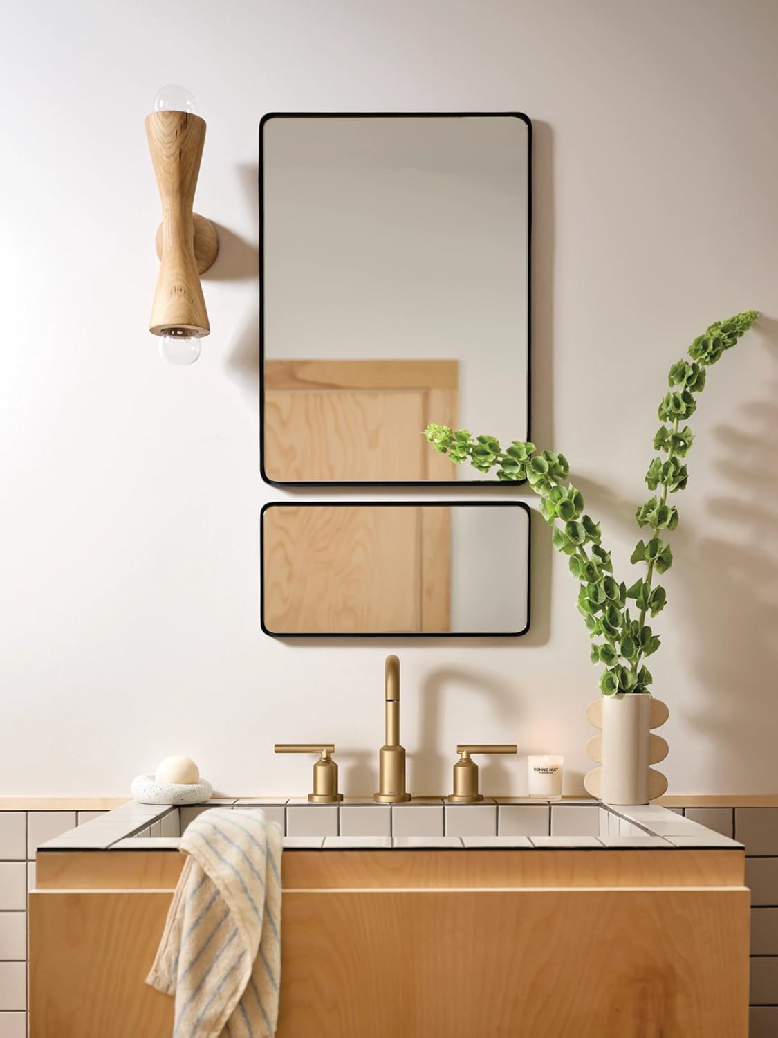 Moen Gibson Bronzed Gold Two-Handle High Arc Widespread Bathroom Sink Faucet for 3-Hole Setups with Valve Included, TV6142BZG