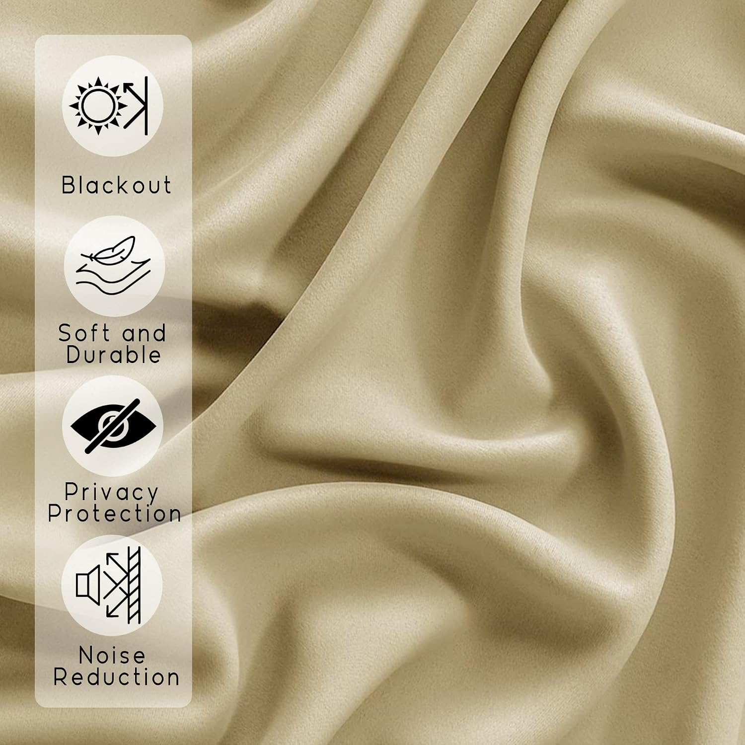 Tan Beige Short Curtains for Bedroom Small Windows, 42 x 24 Inch Length,2 Panel Set Extra Wide Half Window Treatment for Kitchen,Thermal Insulated Blackout Shade for RV Camper Bathroom Basement image 4