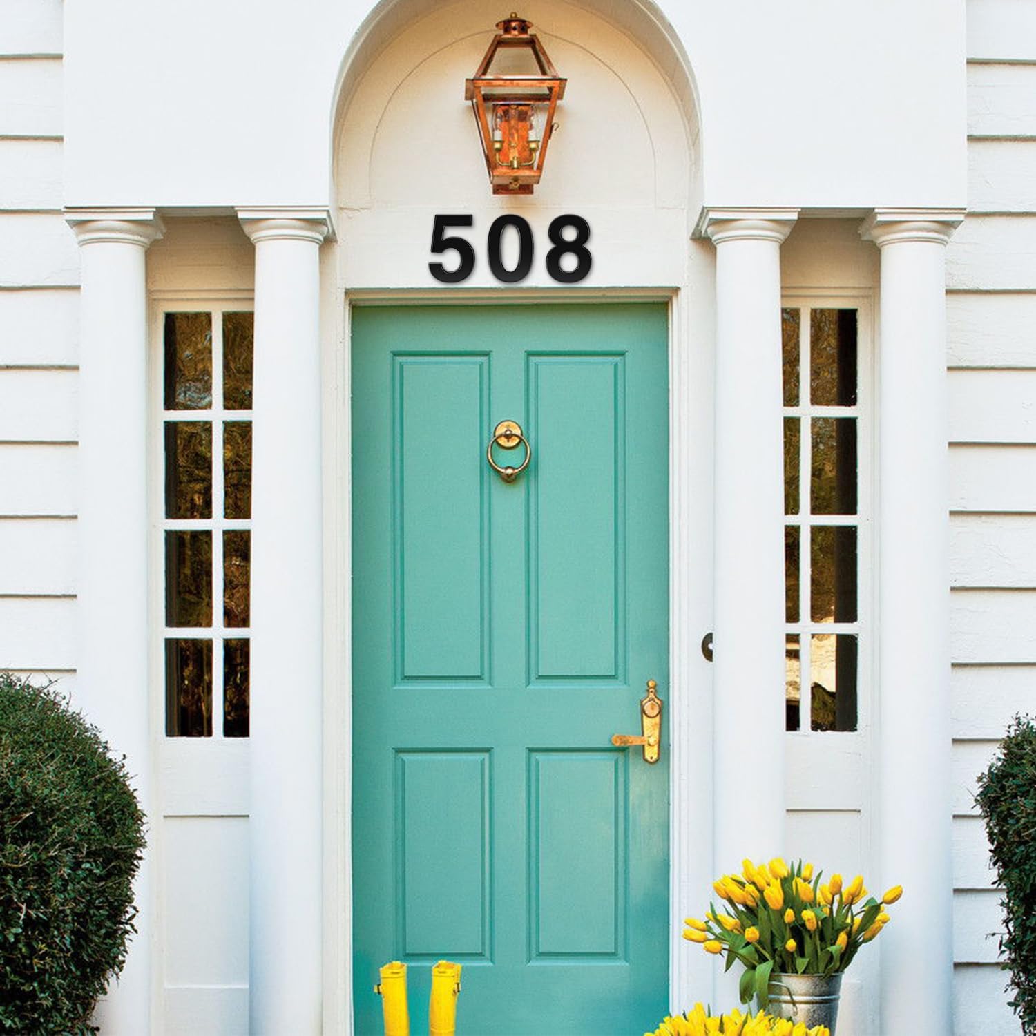 4 Inch House Number Self adhesive House Numbers Mailbox Numbers Modern House Numbers for Outside Black House Address Numbers Door Numbers for House Apartments Office Hotel Room (Black, 2)