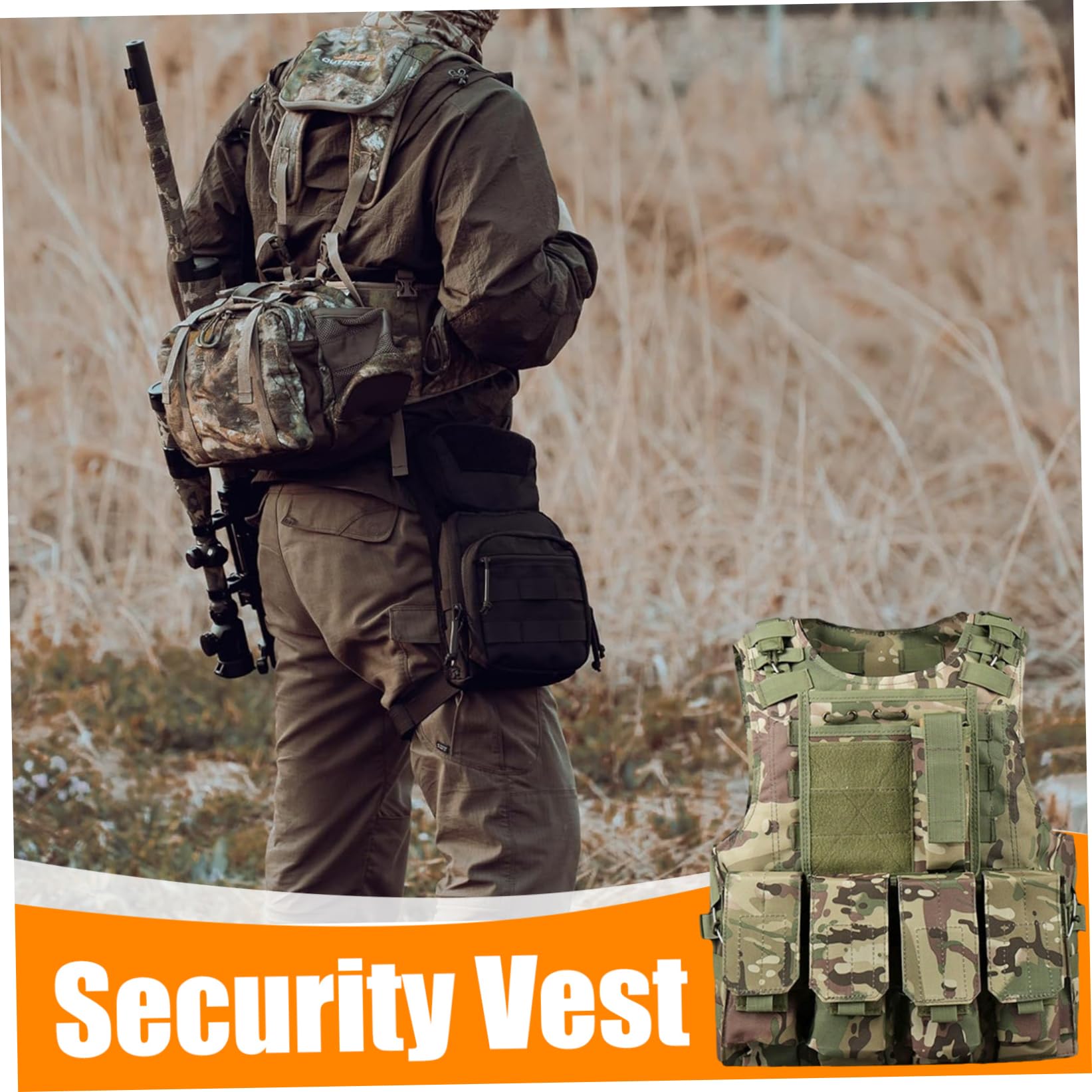 Gilet Softair, Gilet Softair Multifunzionale Molle Regolabile Leggero Paintball per Caccia all'aperto, Gioco di Pesca