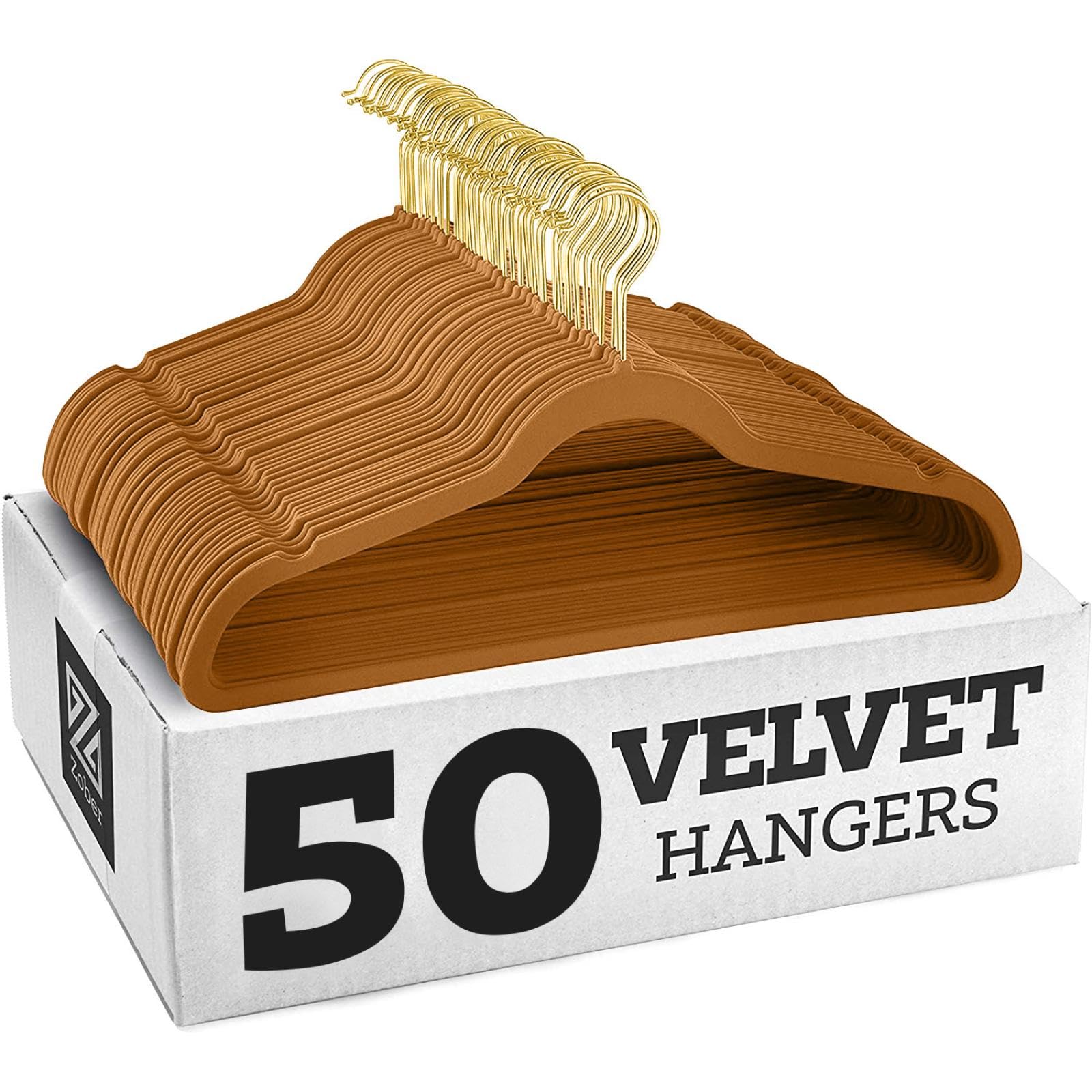 20 Pack Velvet Hangers,wrinkle Resistant,ultra Thin Non Slip, Hook Hold Upto 11 Lbs/17.5 * 9 * 0.2 in (MochaBrownGoldenHK,20 Pack)
