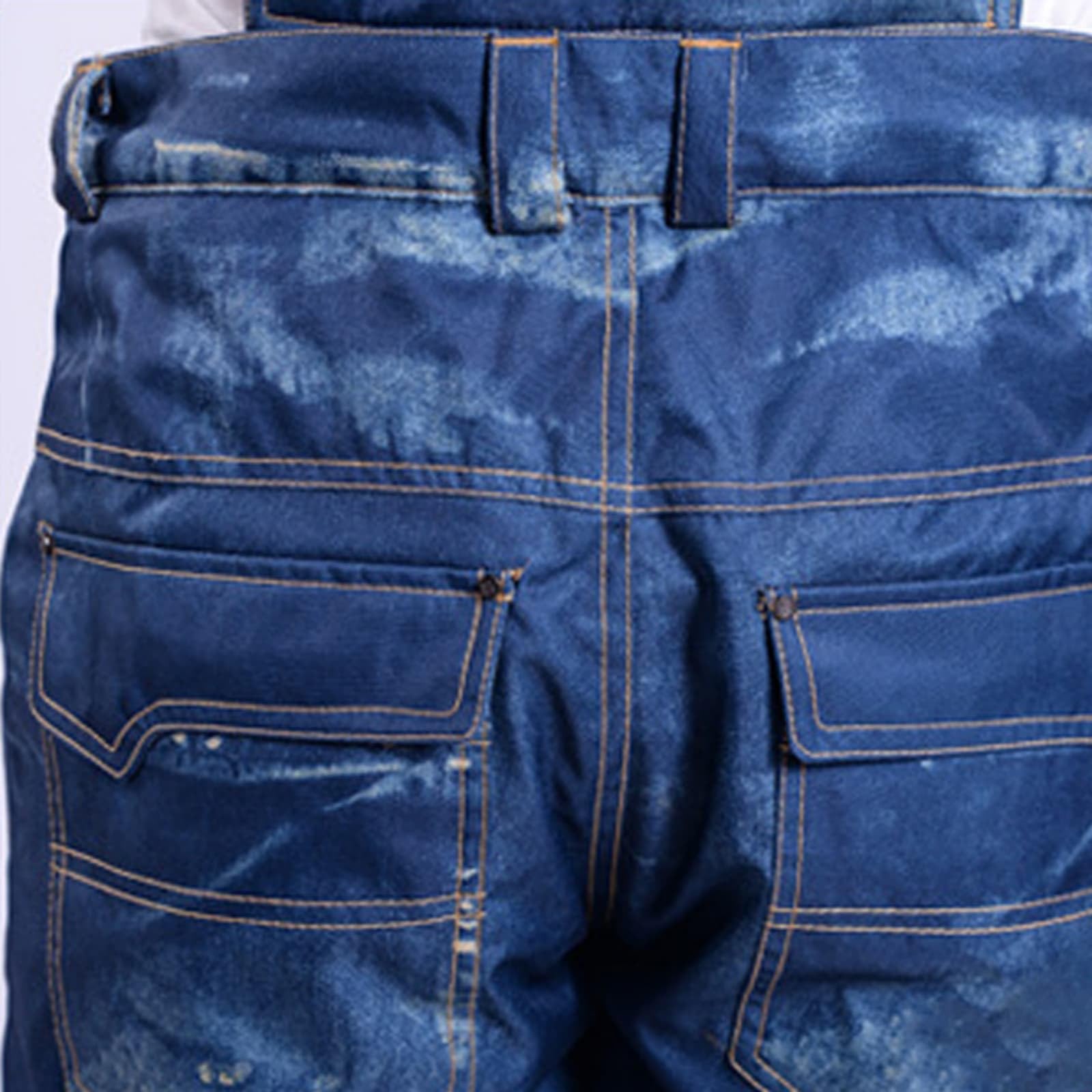 Pantalon de Ski pour Homme Jeans de Snowboard-Imperméable Chaud Coupe-vent et Epaissie Casual Bretelles de Ski en Jean imperméable et Respirant pour Homme pantalon de harnais pantalon de ski
