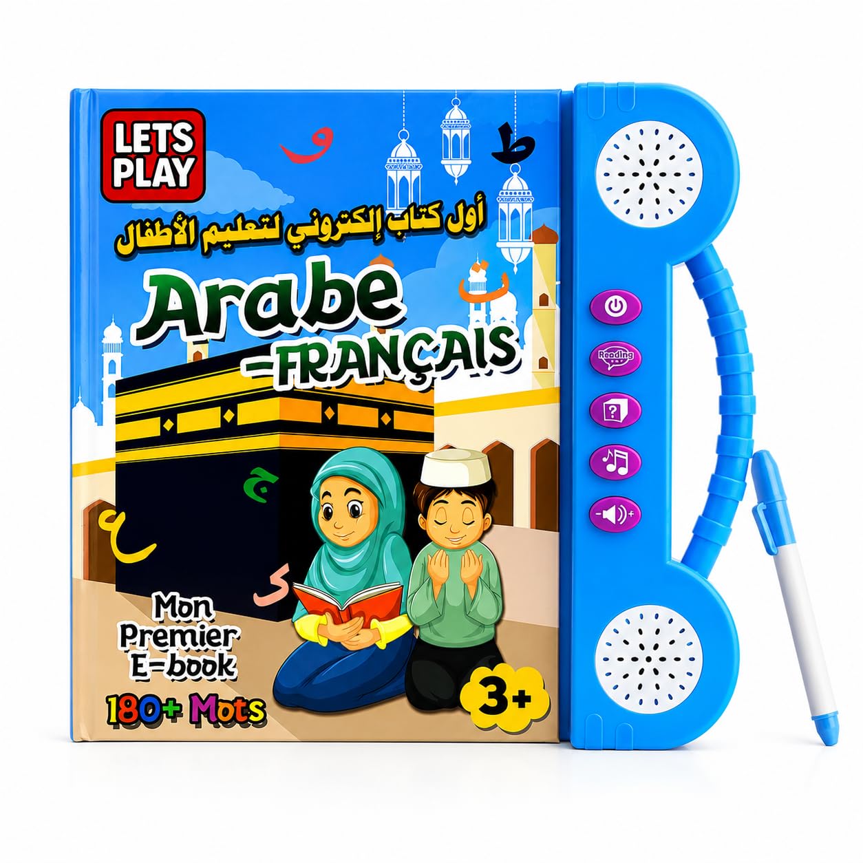 LetsPlay Livre Sonore Arabe Français Alphabet 180+ Mots Jouet Éducatif Enfant 3-8 Ans