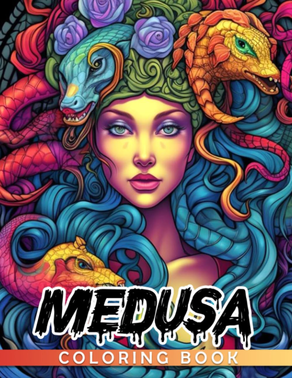 Medusa Coloring Book: Mythical Feature Coloring Pages With Horror Illustrations For Adults Relaxation And Stress Relief