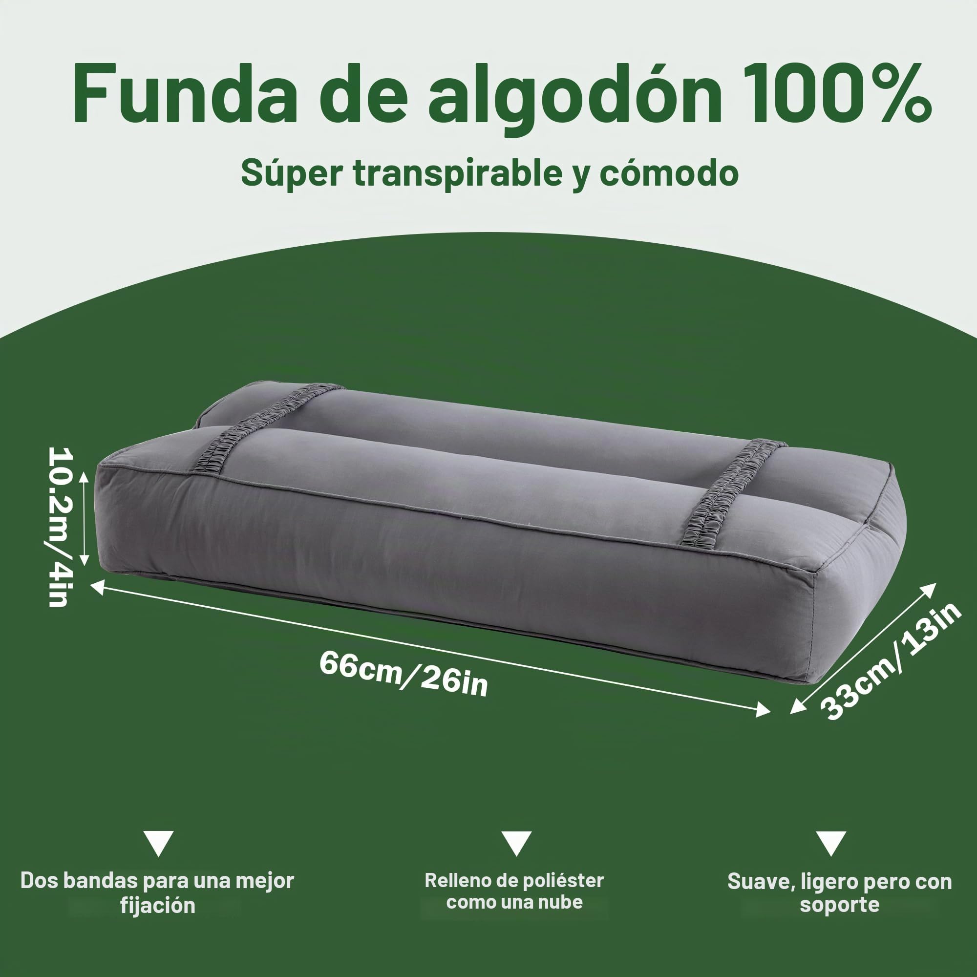 Cojín de rodilla para personas que duermen en el lateral, Cojín de algodón de altura para alinear la columna vertebral y aliviar la presión en las caderas y las piernas