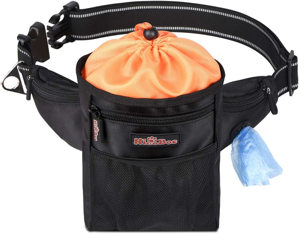 HICOBOS Dog Treat Training Pouch with Poop Bag Dispenser, 5 Pockets Well Organized Pup Reward Pouch Waist Pack, 6-in-1 Hands Free for…