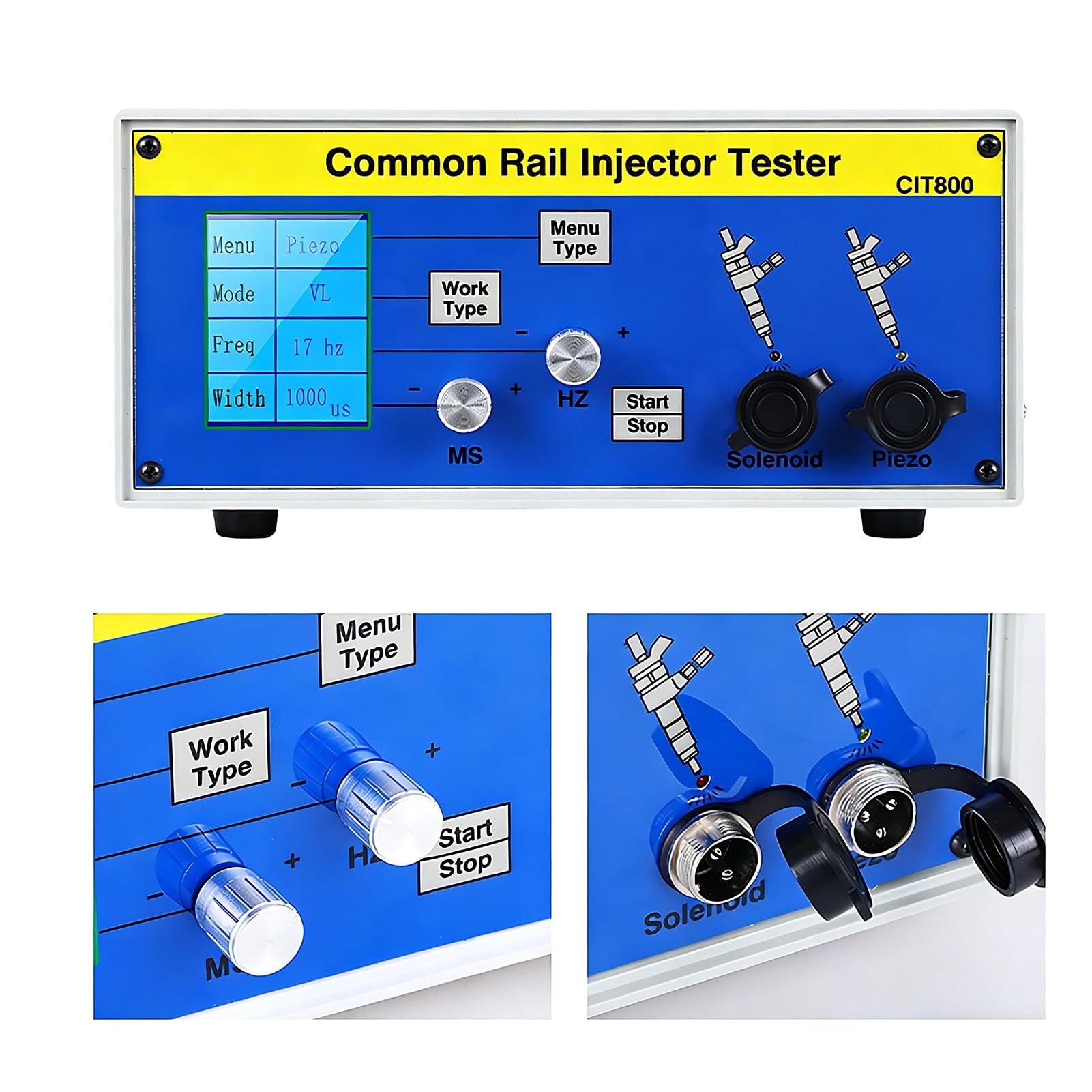 Testatore di iniettori Diesel Professionale,Tester Common Rail per diagnosi precisa/Strumento di calibrazione iniettori per Motori Pesanti,Ricerca guasti,7kg(CIT800)