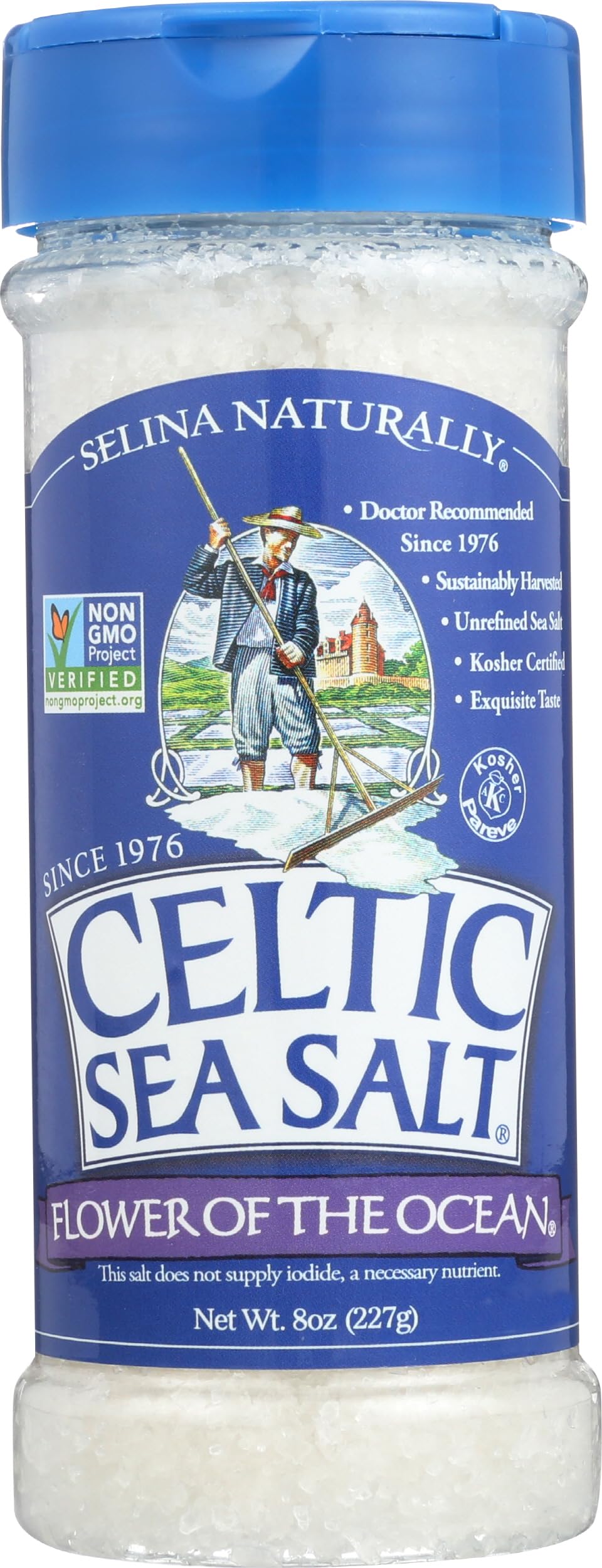 Flower of the Ocean (Fleur de Sel) Celtic Sea Salt Shaker, 8 Ounce