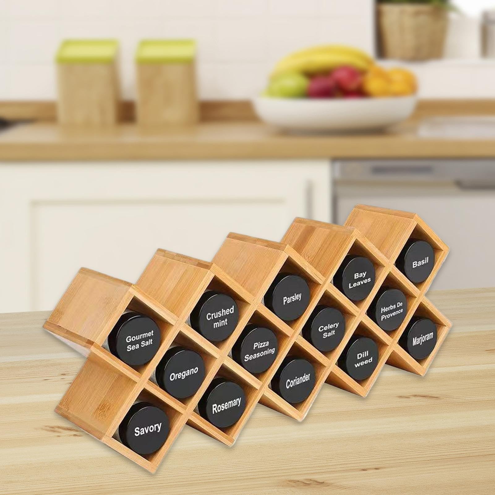 Organizador de Condimentos y Especias para la Cocina Estante Organizador | Soporte para Repisa de Condimentos para Encimeras, Armarios, Cajones y Cocina