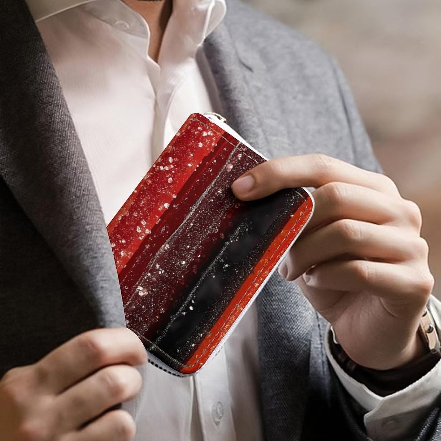 Candy Gummy Strips Colorful Small Business Credit Card Holder Wallet with 20 Card Slots Case Coin Purse Pouch