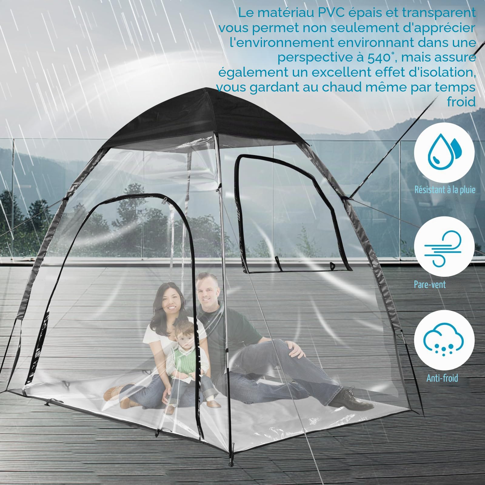 Tente de sport en PVC transparent - Tente de culture pour plantes - Tente de culture - Tente pop-up résistante aux intempéries - Pour les événements en plein air