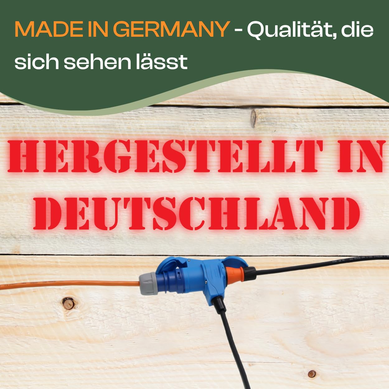Camping Adapter 35m Mit CEE Winkelkupplung Und Integrierter Schuko Steckdose H07RN-F 3x2,5 Verlängerungskabel Strom Kabel Wohnmobil Wohnwagen Caravan Landstromanschluss