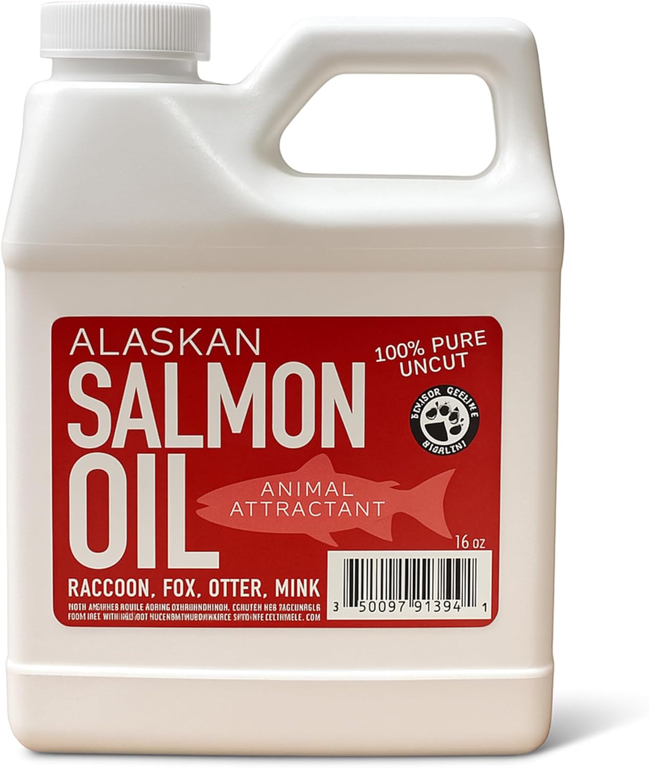 North American Trapper Pure Alaskan Salmon Oil – Natural Predator Attractant for Raccoons, Coyotes, Foxes & Bobcats – Long-Lasting Fish Oil Scent Booster for Baits & Lures - Not for Human - 16oz