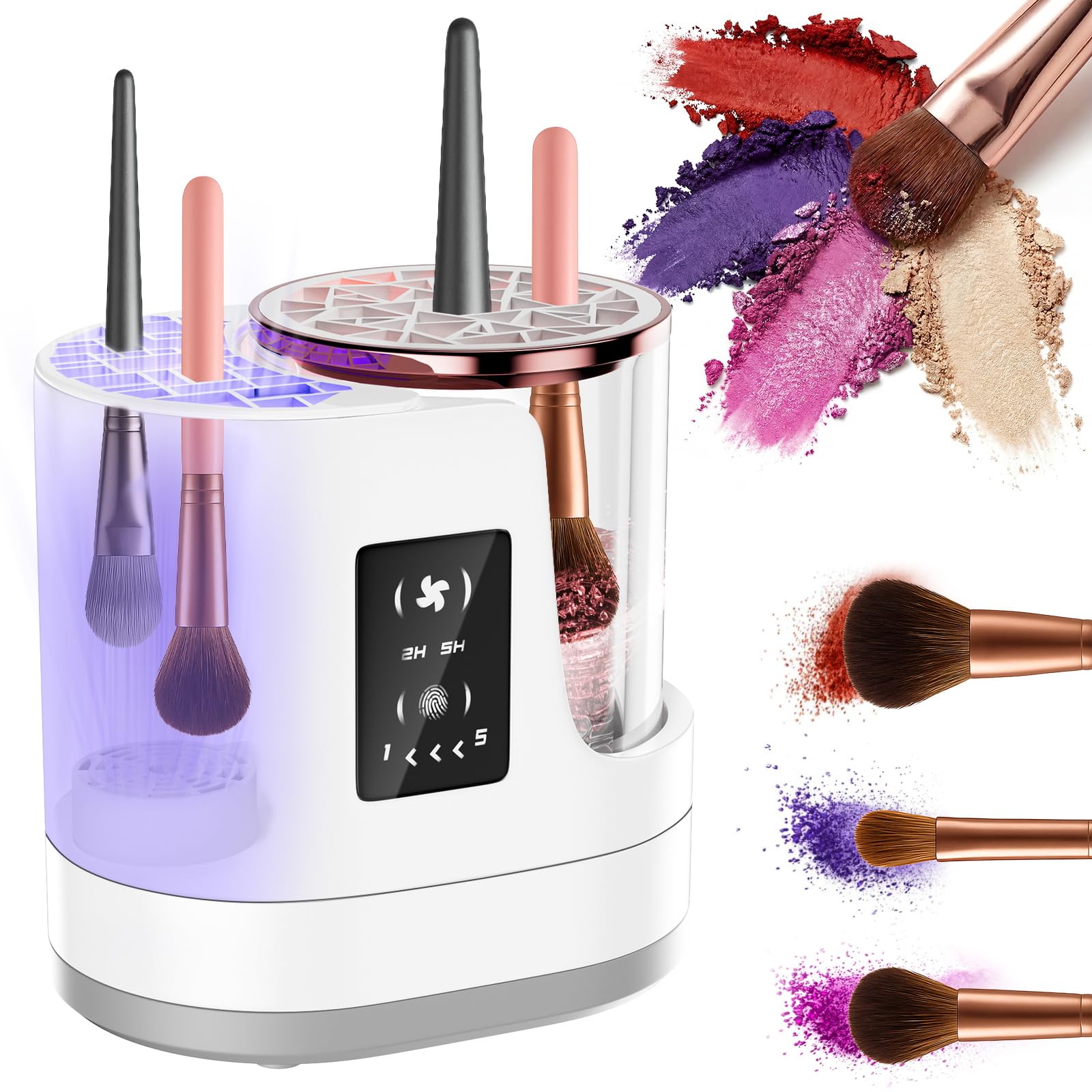 Photo 1 of 3-in-1 Electric Makeup Brush Cleaner & Dryer, Automatic Brush Cleaner Machine with Deep Cleaning & Adjustable Drying, USB-Powered for All Size Makeup Brushes, Blush Brushes & Sponges