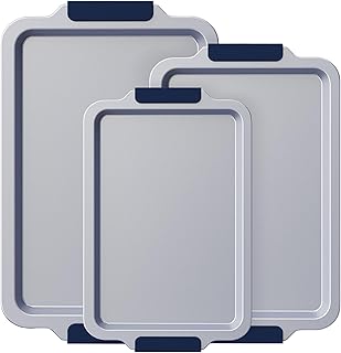 BRONYPRO Non Stick Ceramic Baking Sheet Pan Set of 3, Non Toxic Cookie S...