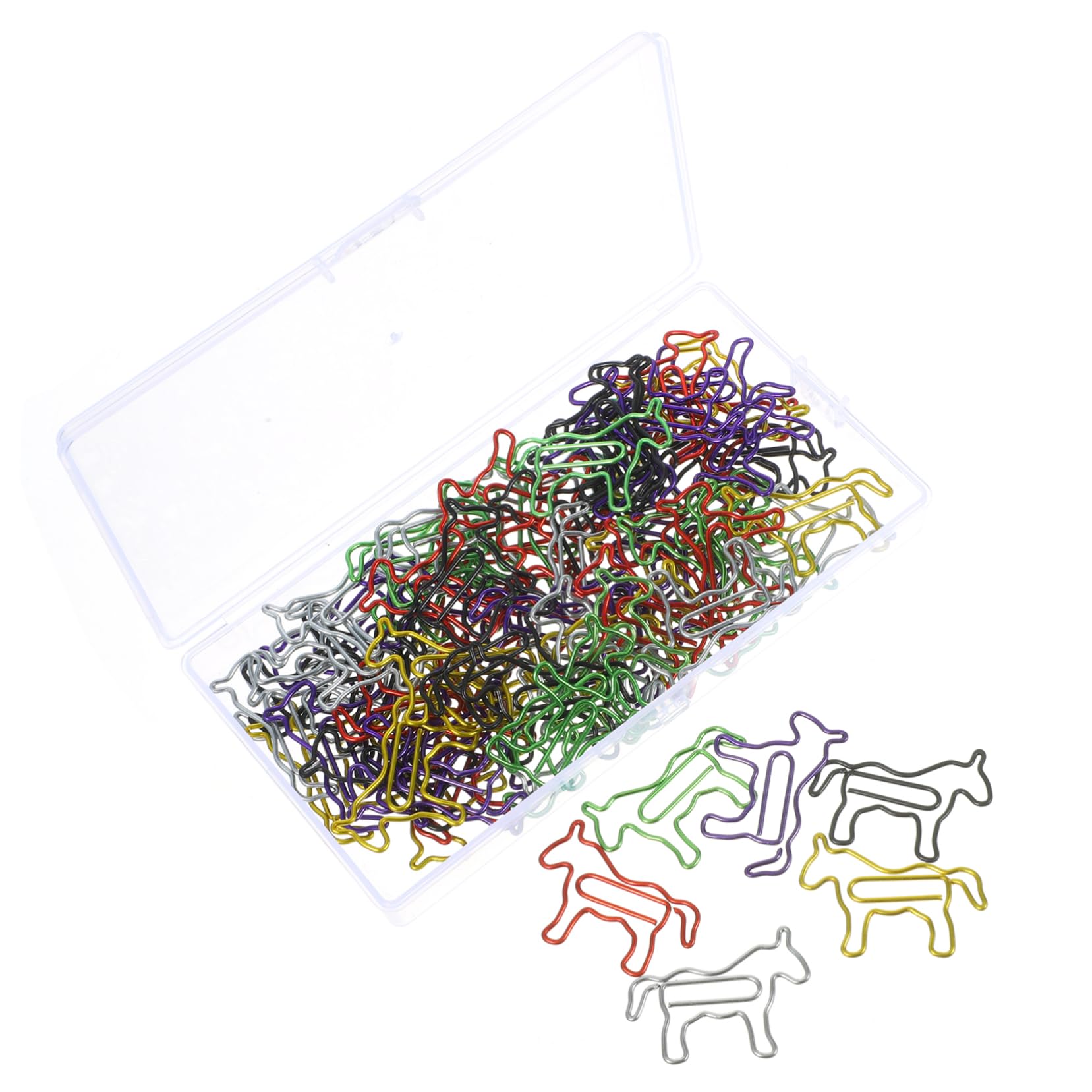 5 Ensembles Trombones Métalliques Colorés Forme De Poney Lot De Accessoires Pratiques Pour Documents Photos Et Notes Clips Amusants Pour École 80 Pièces * 5
