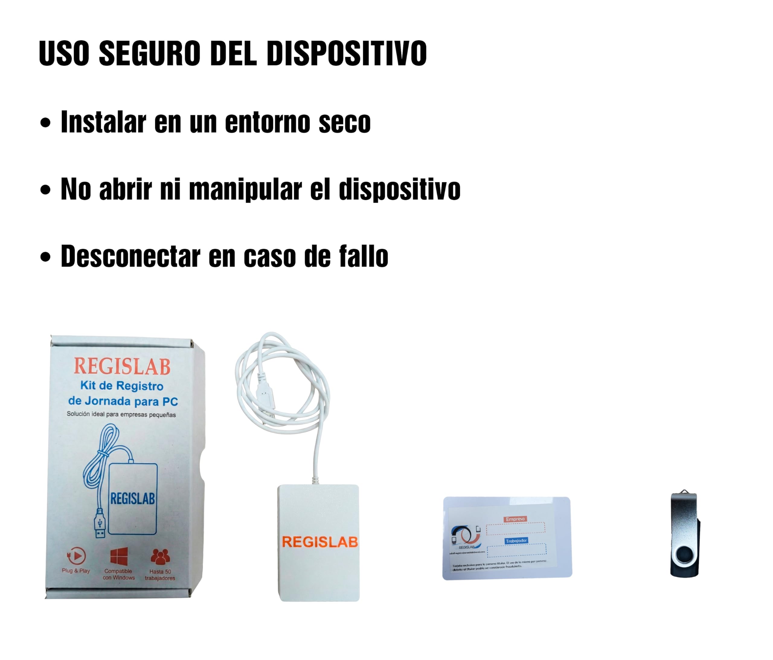 Kit de Registro de Jornada Laboral para PC con Licencia Anual y 10 Tarjetas de Empleados – Sistema de Control Horario y Fichaje para Empresas