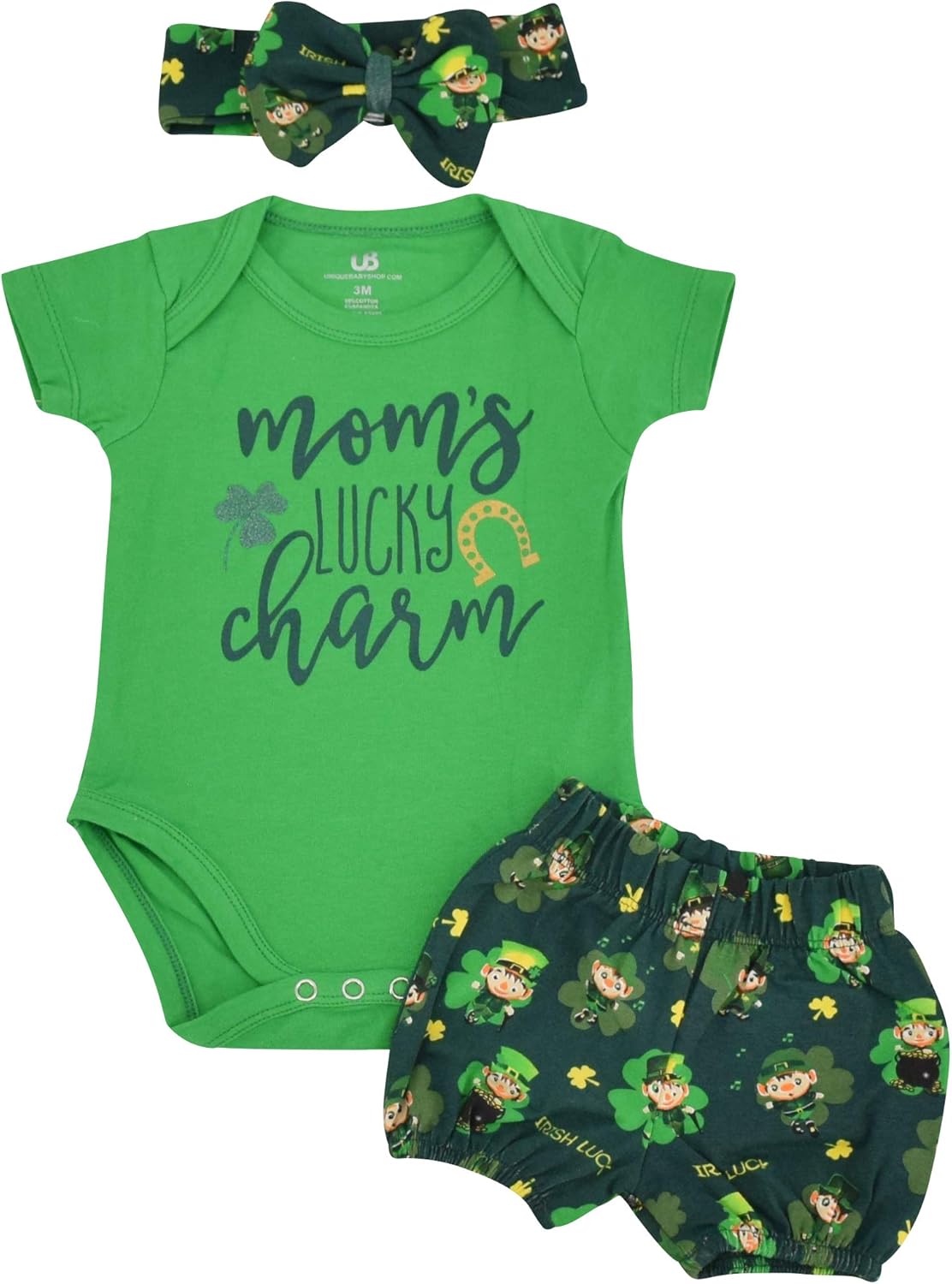 Baby Boys Girls 2pc Outfit Set Short Sleeve Bodysuit with Shorts