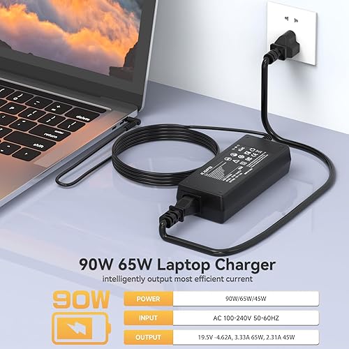 Miniatura 3 de Cargador para laptop de 90 W compatible con HP Pavilion X360 11 13 14 15 17 Envy 13 15 17 M6 M7 X360, Stream 11 13 14 adaptador de CA Spectre X360