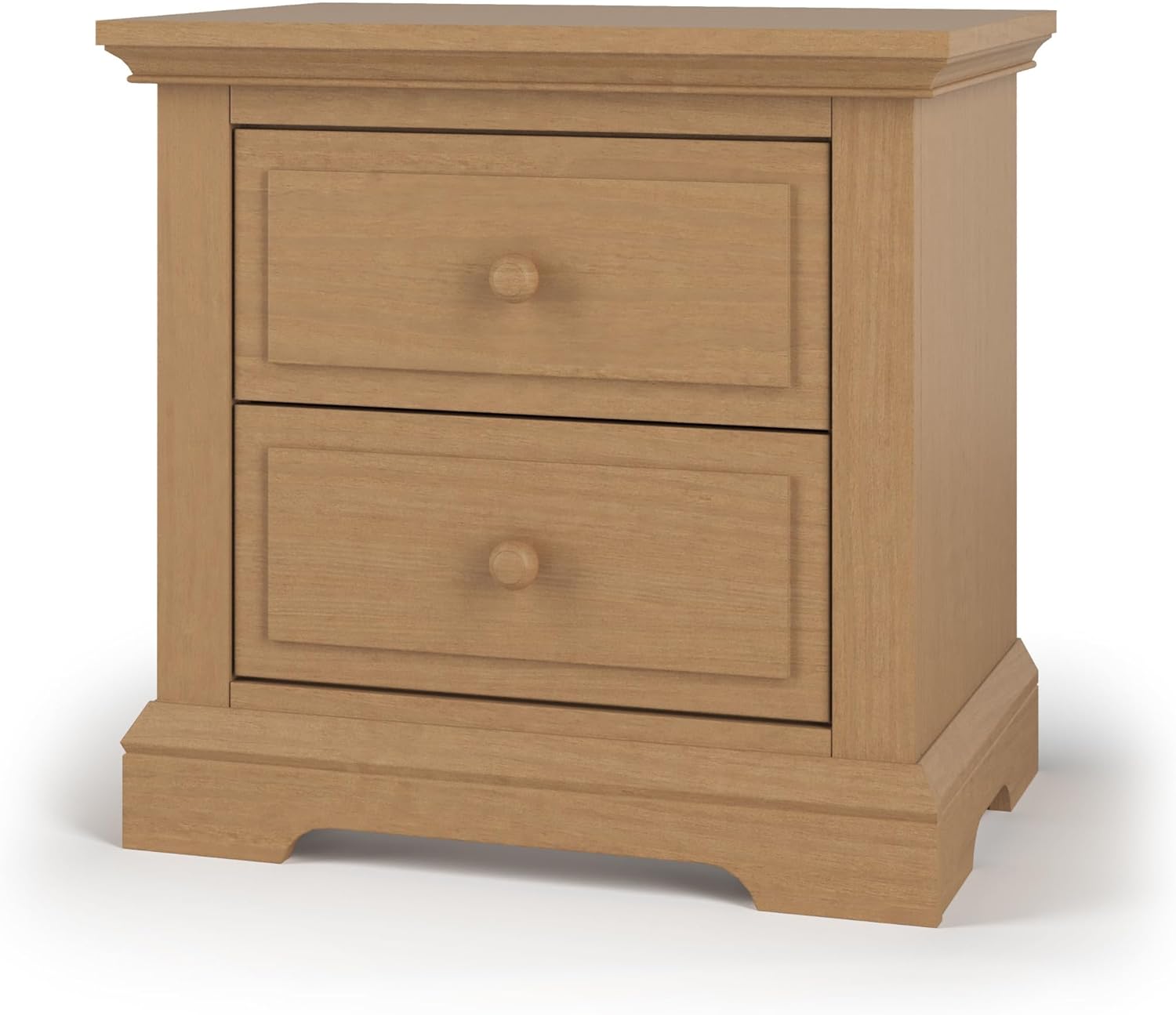 Child Craft Jordyn 2 Drawer Nightstand for Nursery or Bedroom, Large Storage Drawers, Made of Sturdy Pinewood, Non-Toxic, Baby Safe Finish (Biscotti)