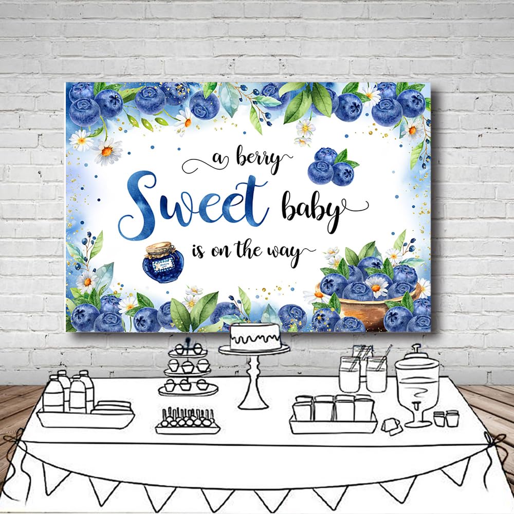 Blueberry Baby Shower Welcome Sign Printable Blue Boys Baby Shower Decorations Berry Themed Baby Shower Welcome Poster Baby Brunch