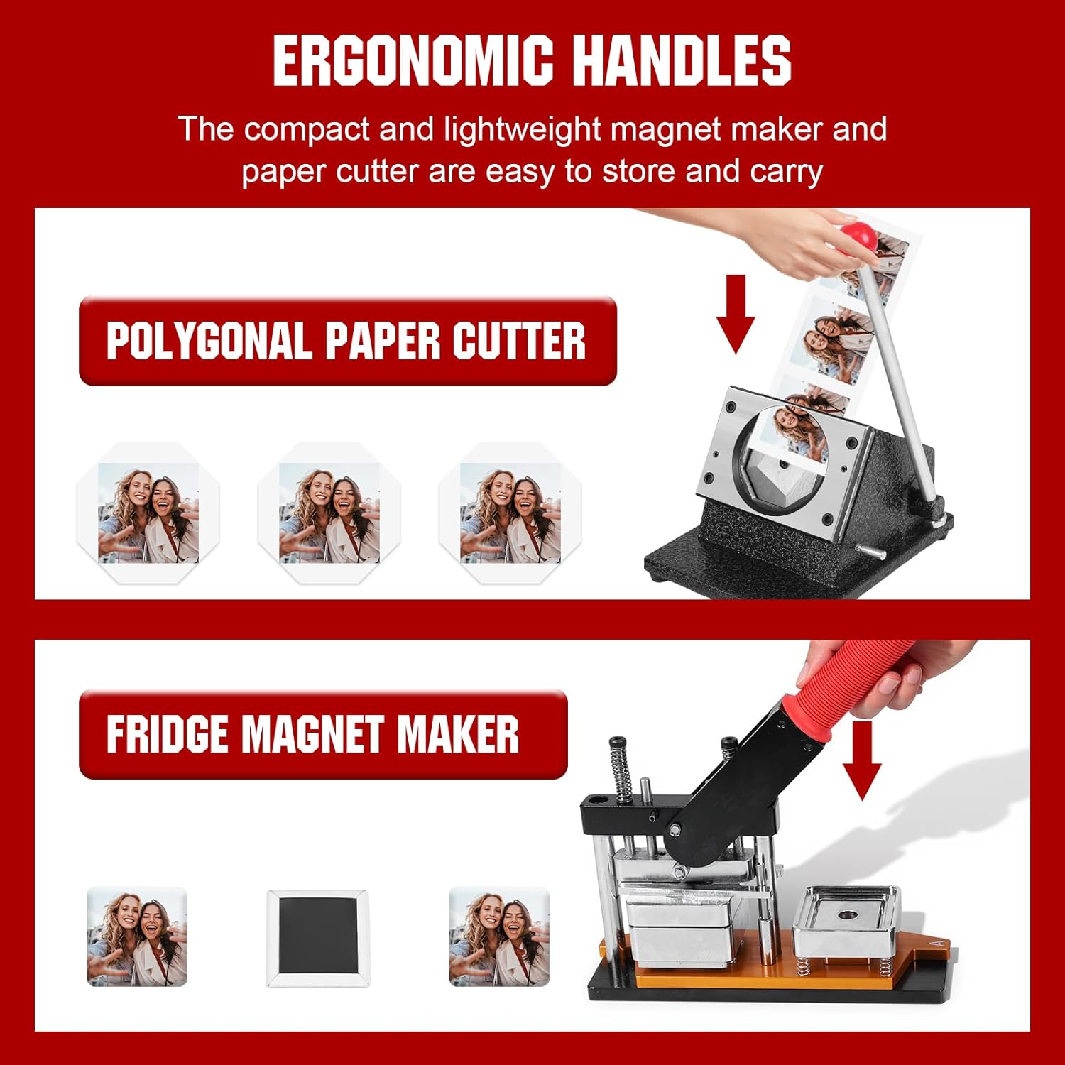 50x50mm Square Magnet Maker Machine with 100 Sets Materials Fridge DIY Photo Magnet Making Machine for Crafting Home Use Business
