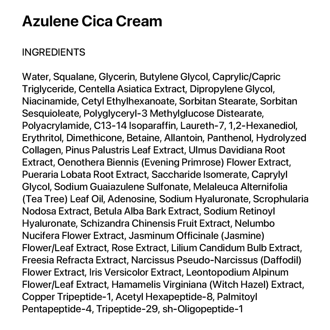 Le' Nubele Azulene Cica Cream for Blemish, Sensitive Skin, Post-Acne Face Moisturizer, Azulene 800ppm, Centella Asiatica, Manchurian Birch Bark, Non-Comedogenic, Korean Skin Care, 50g/1.76 oz. - Image 9