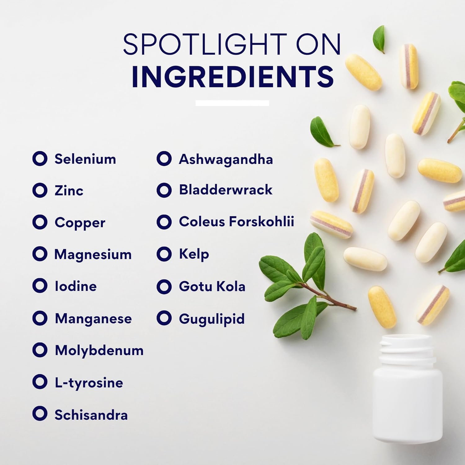 Research Verified® Thyroid Aid - Optimal Thyroid Function with Iodine Copper & Zinc - 260 mcg Selenium - 100% Pure - Vegan Friendly - 60 Capsules - 3 Month Supply