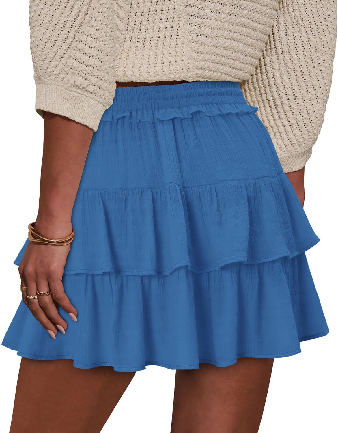 onlypuff Flowy Shorts for Women Ruffle Skorts Tiered Teen Girls Country Concert Outfits Golf Tennis Skort Under Sweater Skirt - Image 5