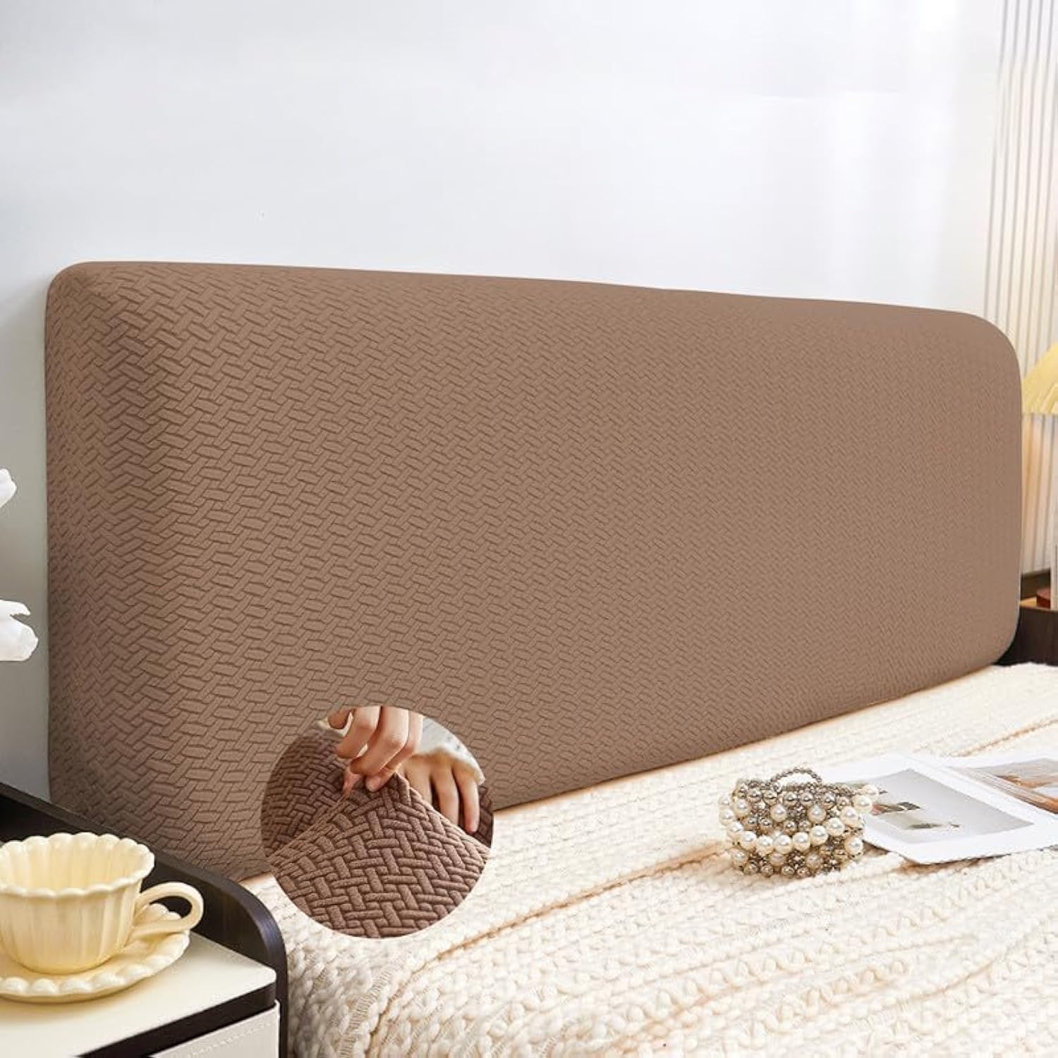 Amazon.com: Velvet Bed Headboard Cover for Full Queen Cal King Size ...
