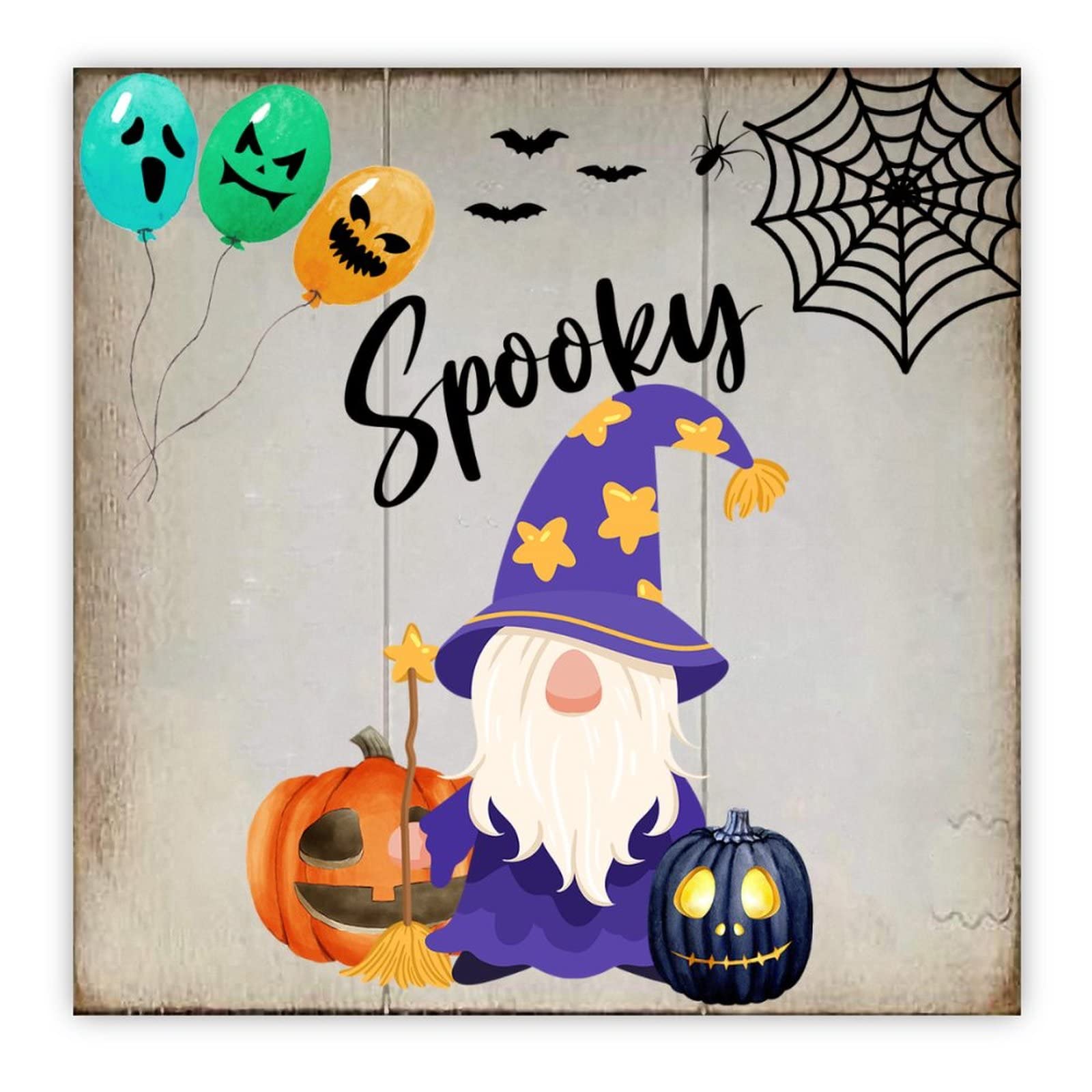 Décoration murale Halloween en bois pour salon chaleureux